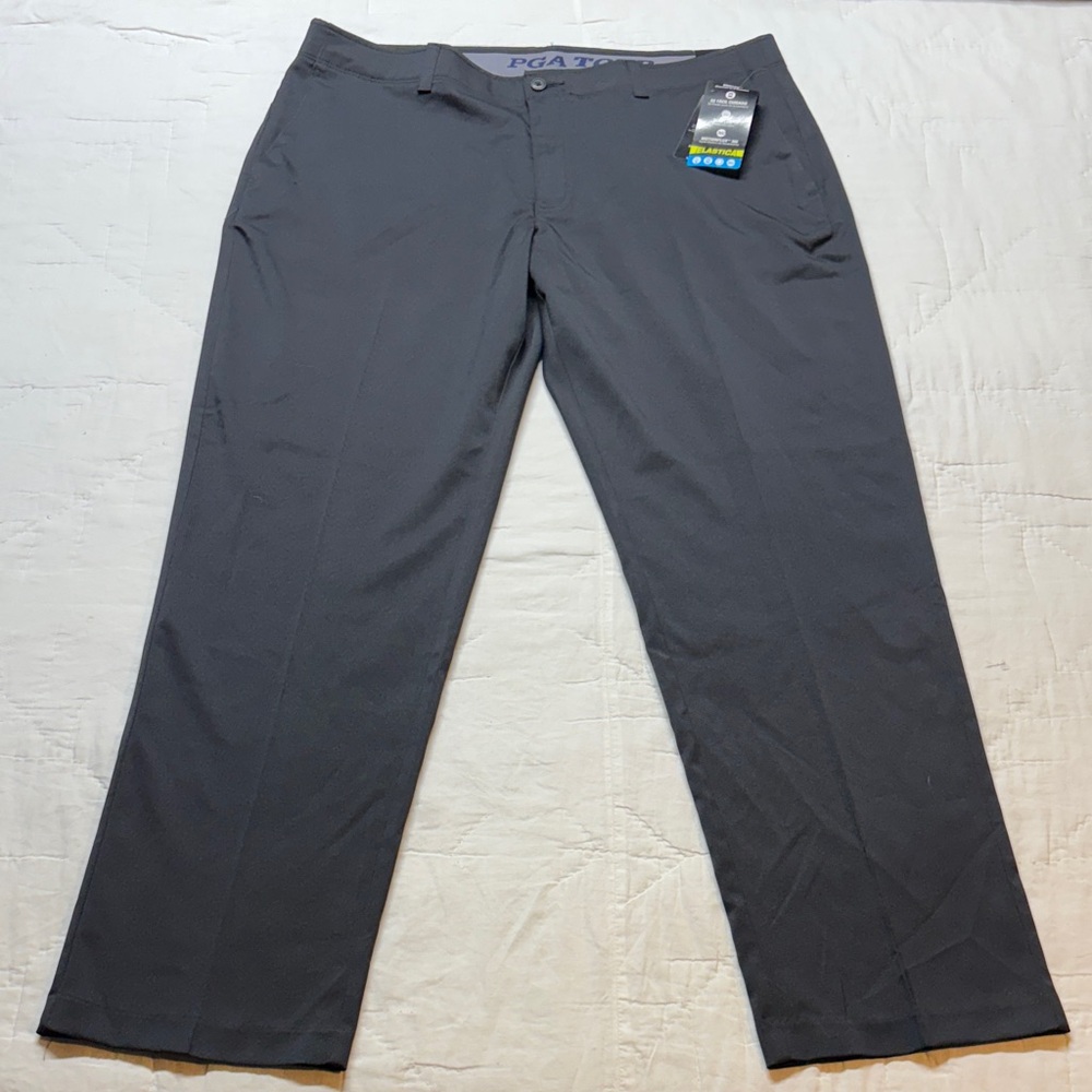 NWT PGA TOUR Motionflux 360 Men's Golf Pants‎ Black 38x32 Performance Stretch